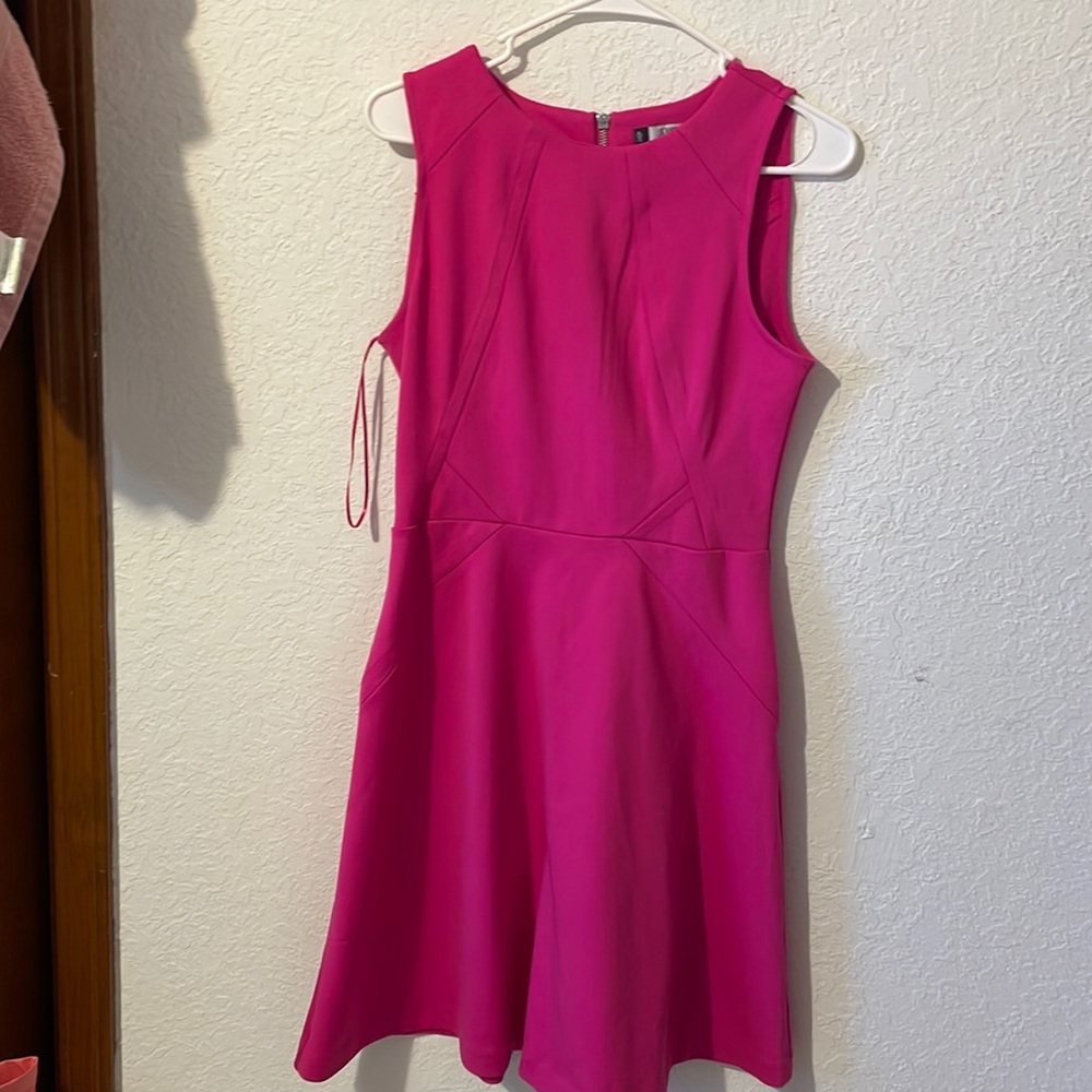 Neon pink Jennifer Lopez dress